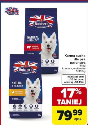 Karma sucha dla psa wołowina 15 kg promocja w Carrefour Market