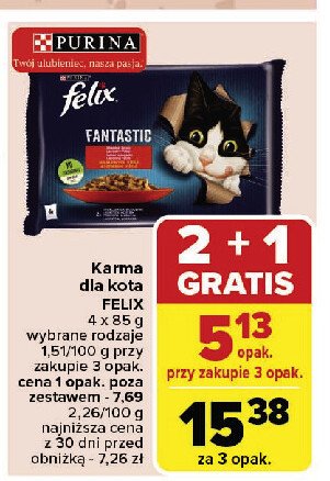Karma dla kota wiejskie smaki Purina felix fantastic promocja w Carrefour Market