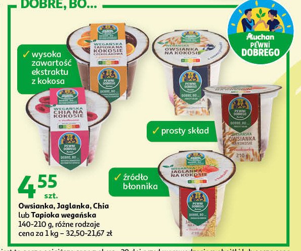 Wega艅ska jaglanka na kokosie Auchan pewni dobrego promocja