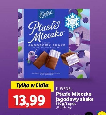 Czekoladki jagodowy shake E. wedel ptasie mleczko promocja