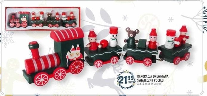 Pociąg drewniany świąteczny promocja