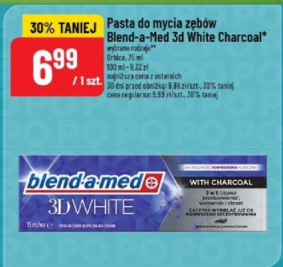 Pasta do mycia zębów 3d White Charcoal Blend-a-Med promocja w POLOmarket