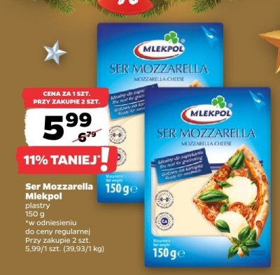 Ser Mozzarella plastry promocja w Netto