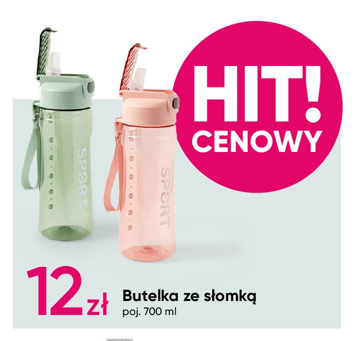 Butelka ze słomką 700 ml promocja w Pepco