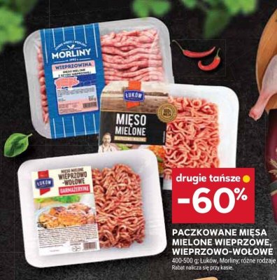 Mięso paczkowane mielone wieprzowe, wieprzowo-wołowe drugie -60% taniej  promocja w Stokrotka