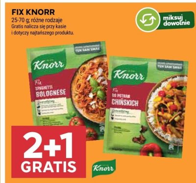 Fix Knorr różne rodzaje 2+1 promocja w Stokrotka
