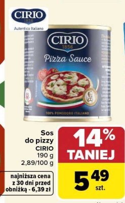 Sos do pizzy CIRIO Pizza Sauce 190 g promocja w Carrefour Market