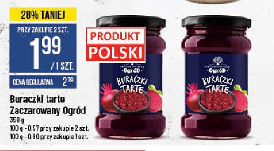 Buraczki tarte o smaku łagodnym