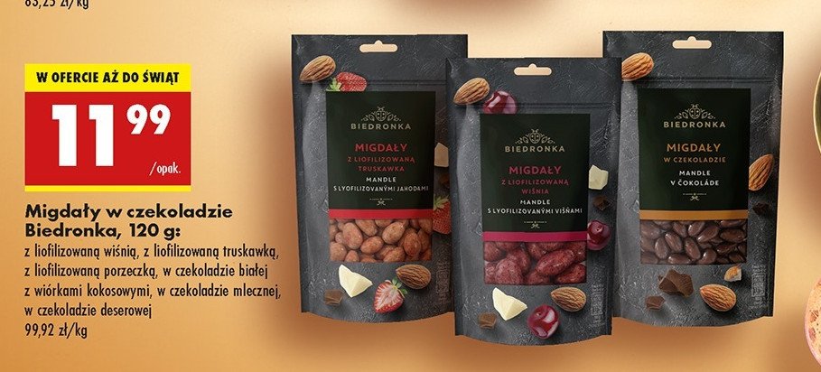 Migda艂y w czekoladzie mlecznej Biedronka promocja