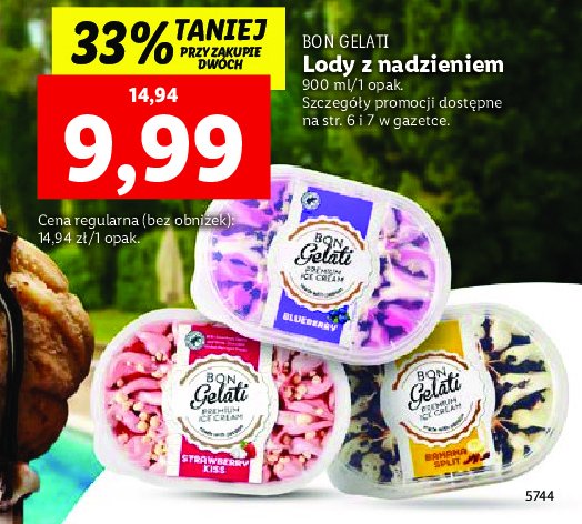 Lody z polew膮 truskawkow膮 promocja