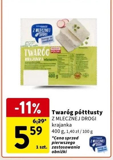 Twaróg półtłusty krajanka Z mlecznej drogi promocja