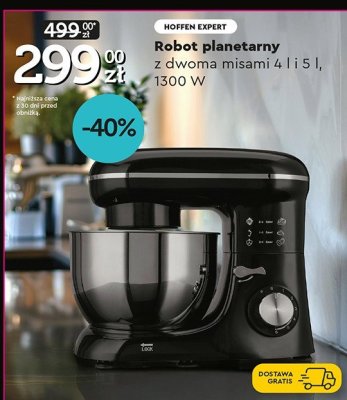 Robot planetarny z dwoma misami 4 l i 5 l, 1300 W promocja w Biedronka