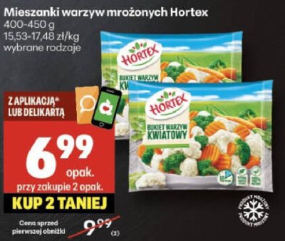 Mieszanki warzyw mrożonych Hortex wybrane rodzaje promocja w Delikatesy Centrum