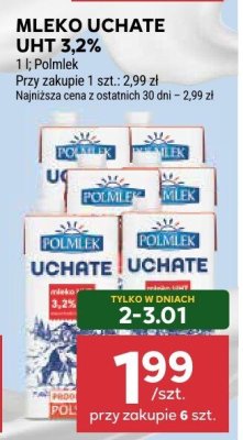 Mleko uchate uht 3,2% promocja w Stokrotka