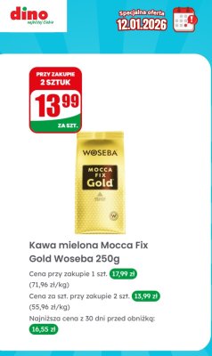 Kawa mielona Mocca Fix Gold Woseba 250g promocja w Dino