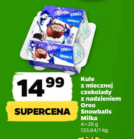 Kulki oblane czekolad膮 z nadzieniem oreo Milka snow balls promocja