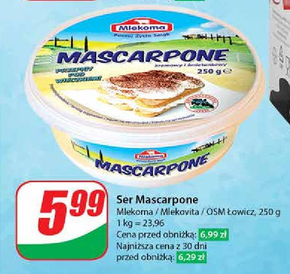 Serek mascarpone Mlekoma promocja