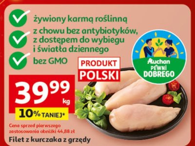 Filet z kurczaka z grzędy promocja w Auchan