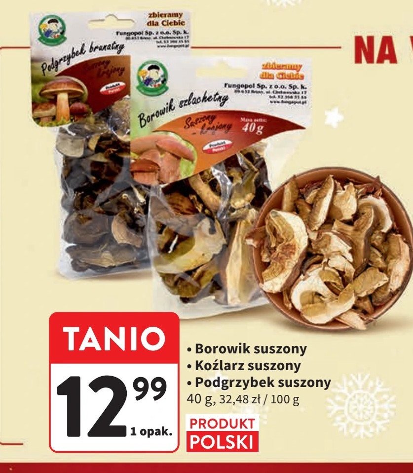 Borowik suszony krojony promocja