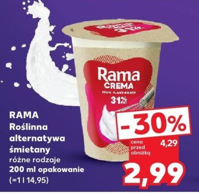 Roślinna alternatywa śmietany różne rodzaje RAMA promocja w Kaufland