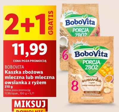 Owsianka z ryżem mango- marakuja- banan Bobovita porcja zbóż promocja