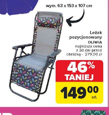 Leżak oliwia promocja w Carrefour