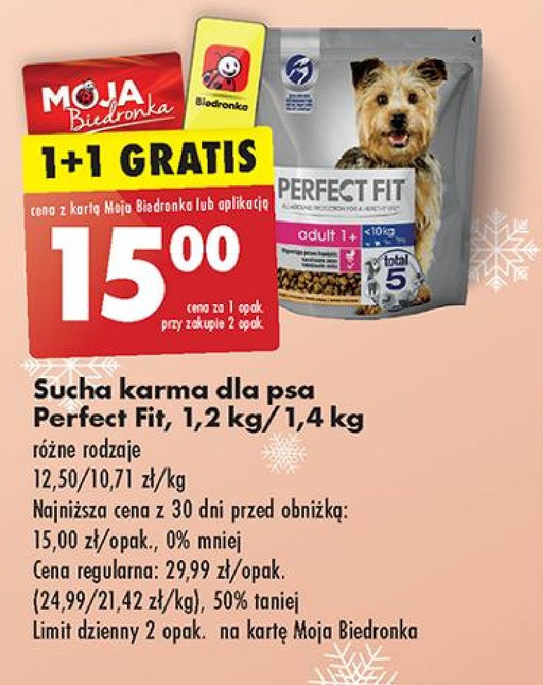 Karma dla psa powyżej 10 kg adult 1+ Perfect fit promocja