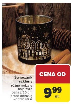 Świecznik szklany różne rodzaje promocja w Carrefour