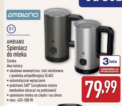 Spieniacz do mleka AMBIANO promocja w Aldi