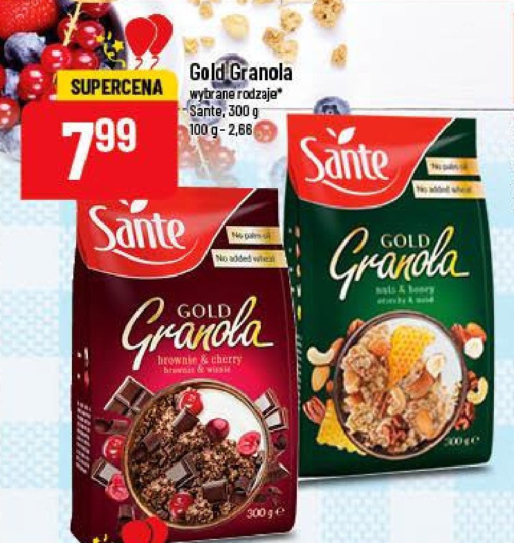 Granola orzechy i kakao Sante granola gold promocje