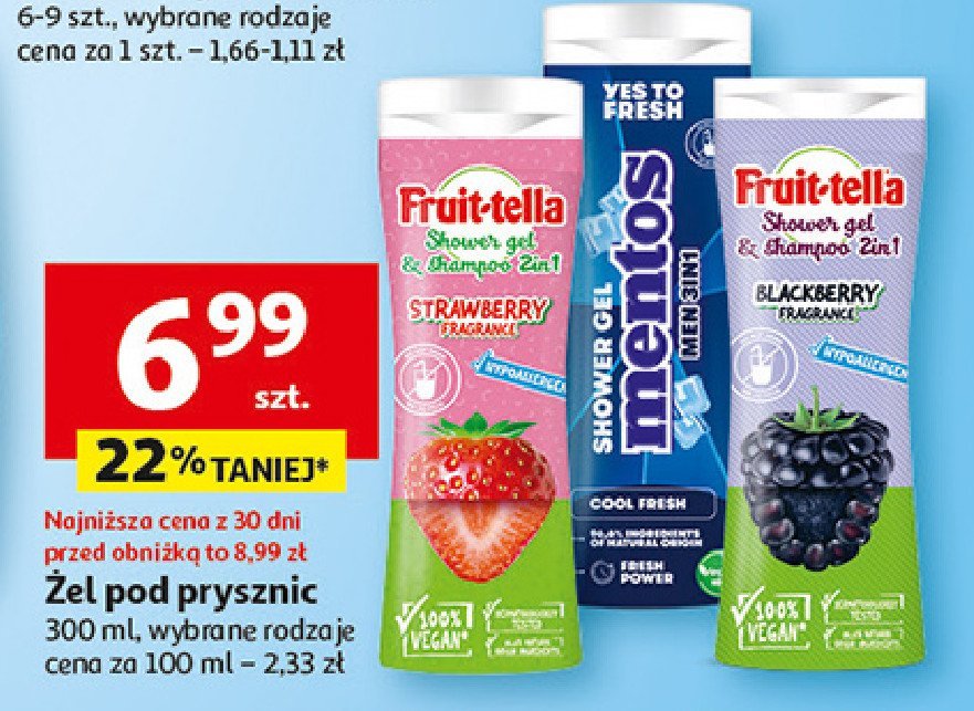 Żel pod prysznic fresh active Mentos promocja