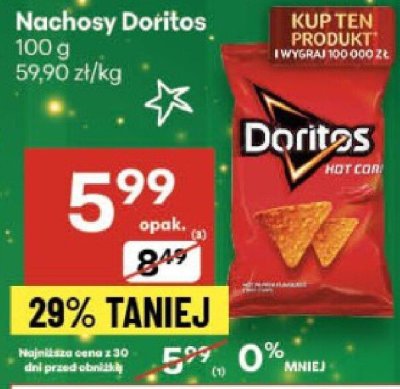 Chipsy Nachos Doritos promocja w Delikatesy Centrum
