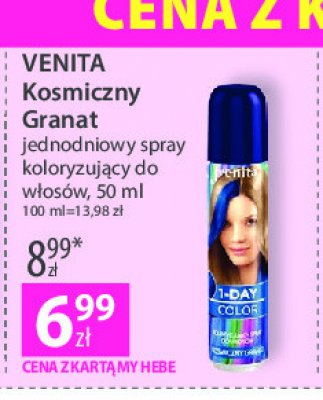 Spray koloryzujący do włosów nr 5 kosmiczny granat Venita 1-day color promocja