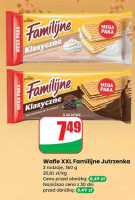 Wafle XXL Familijne klasyczne śmietankowe Jutrzenka promocja w Dino