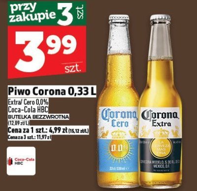 Piwo Corona 0,33 L - różne rodzaje promocja w TOPAZ