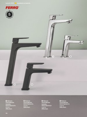 Bateria umywalkowa Ferro chrom promocja w Castorama