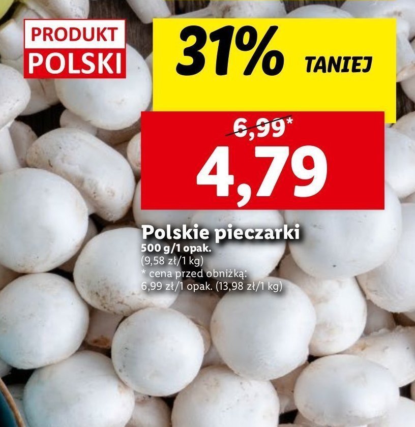 Pieczarki polska promocja w Lidl