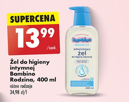 Żel do higieny intymnej odświeżający Bambino rodzina promocja