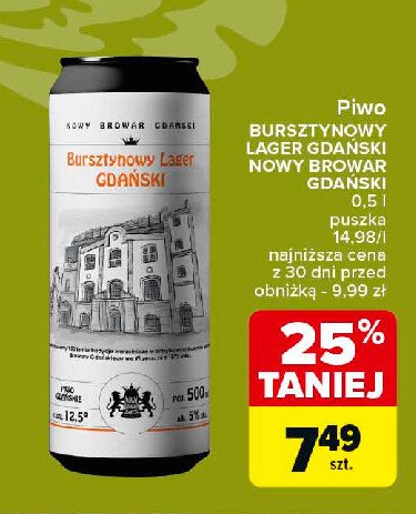 Piwo Bursztynowy lager gdański promocja