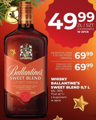 Whisky Ballantine's Sweet Blend 0,7 L promocja w Duży Ben