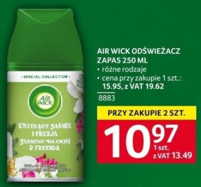 Air Wick odświeżacz zapas 250 ml różne rodzaje przy zakupie 1 szt. promocja w Selgros