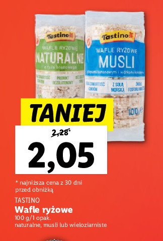 Wafle ryżowe z solą morską Tastino promocja