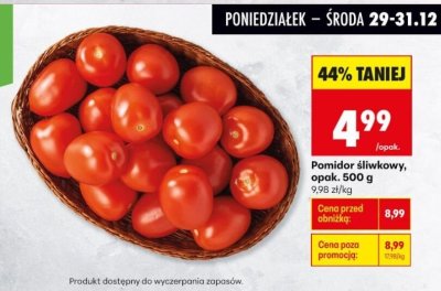 Pomidor śliwkowy opak. 500 g promocja w Biedronka