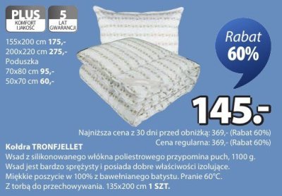 Kołdra TRONJELLET promocja w Jysk