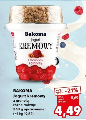 Jogurt kremowy z malinami i granolą różne rodzaje promocja w Kaufland