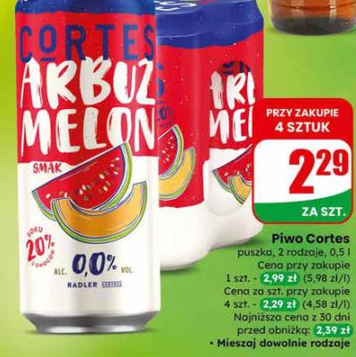 Piwo puszka arbuz lemon promocja w Dino