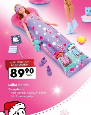 Lalka Barbie Pop Reveal, Stylowy deser lub Piżama party promocja w Biedronka