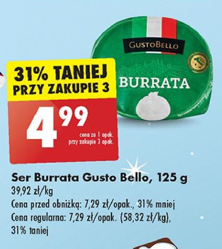 Ser burrata Gustobello promocja w Biedronka