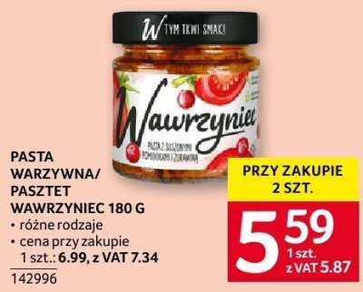 Pasta warzywna/pasztet Wawrzyniec 180 g różne rodzaje promocja w Selgros
