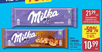 Czekolada Milka 250-276 g, różne rodzaje promocja w Aldi